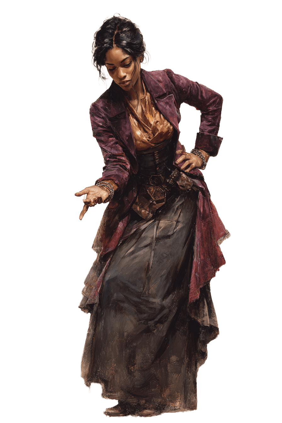 Femme en robe pourpre